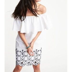 Old Navy Off-the-Shoulder Linen-Blend Cutwork Shift Dress – Size L – NWT